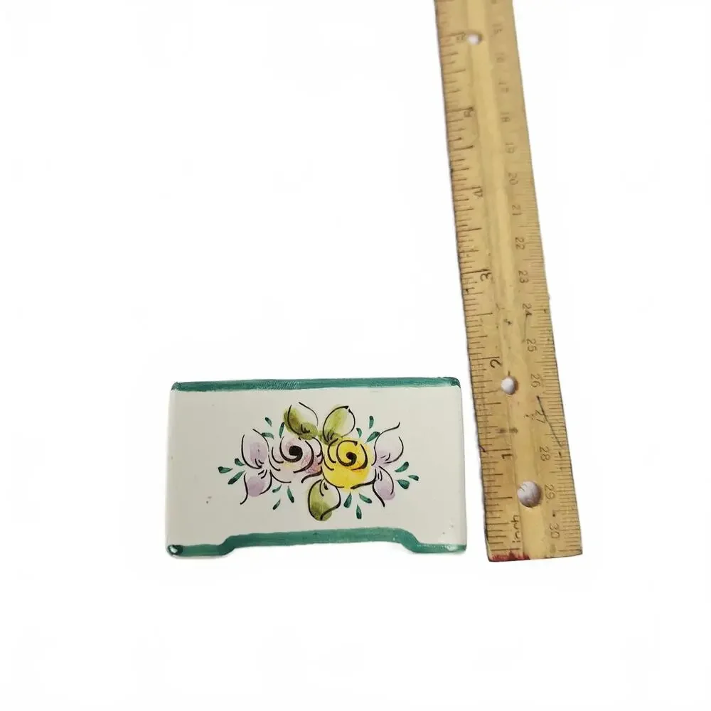 Hand Painted Ceramic Flower Bud Vase Portugal‎ Pre-Owned Vintage 1940's